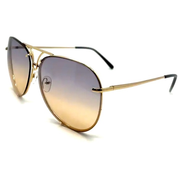 Miz Le Porsche Oversized Aviator Sunnies Clear Peach or Blue Tinted Sunglasses - Picture 2 of 16